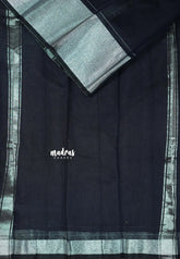 Midnight Blue - Fancy Cotton Saree with Village Folk Art Motif embroidery Blouse